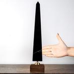 Black Obsidian Obelisk - Zeer exclusief - Houten messing, Antiek en Kunst
