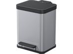 Hailo Öko Duo Plus Prullenbak - 2 x 9 l - Zilver, Huis en Inrichting, Woonaccessoires | Prullenbakken, Verzenden, Zo goed als nieuw