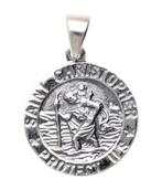Zilveren Heilige Christoffel met tekst rond kettinghanger, Sieraden, Tassen en Uiterlijk, Kettinghangers, Verzenden, Nieuw