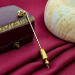 Gouden reversspeld met diamant; ca. 0,10 ct., Sieraden, Tassen en Uiterlijk, Broches, Gebruikt, Overige kleuren, Ophalen of Verzenden