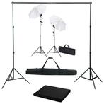 vidaXL Fotostudioset met achtergrond, lampen en paraplus, Verzenden, Nieuw