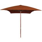vidaXL Parasol met houten paal 200x300 cm terracottakleurig, Verzenden, Nieuw, 2 tot 3 meter