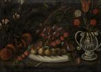 Escuela española (XVII-XVIII) - Bodegón de frutas y flores, Antiek en Kunst