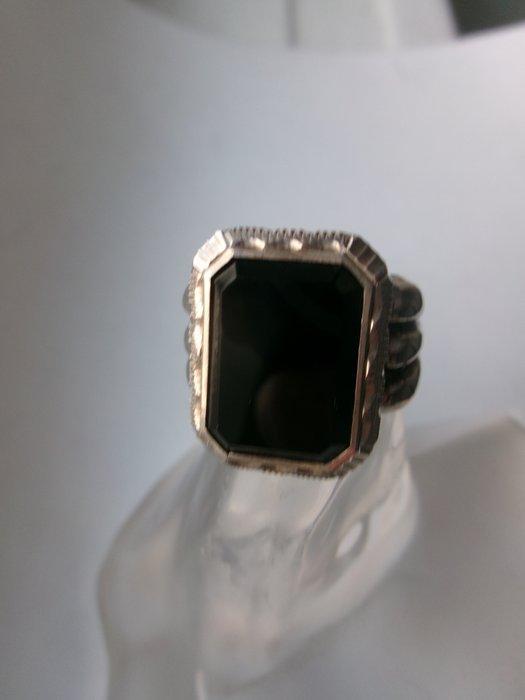 Zilver, Onyx - Ring - Art Deco, Antiek en Kunst, Kunst | Designobjecten