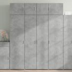 vidaXL Opbergkast 80x42,5x225 cm bewerkt hout betongrijs, Huis en Inrichting, Minder dan 50 cm, 75 cm of meer, Nieuw, Overige houtsoorten