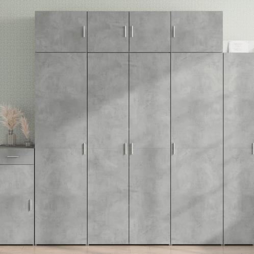 vidaXL Opbergkast 80x42,5x225 cm bewerkt hout betongrijs, Huis en Inrichting, Kasten | Buffetkasten, 75 cm of meer, Nieuw, Overige houtsoorten