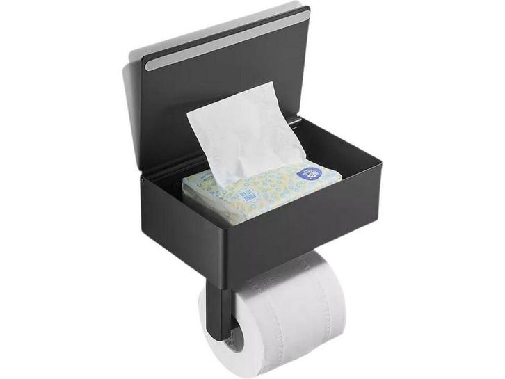 WC Rolhouder - Toiletrolhouder - Zwart - RVS - Zonder boren, Huis en Inrichting, Woonaccessoires | Overige, Nieuw, Verzenden