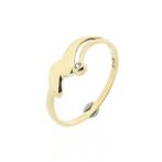 9 Krt. Fantasie ring met zirconia (tijdloos sieraad), Sieraden, Tassen en Uiterlijk, Antieke sieraden, Ophalen of Verzenden, Goud