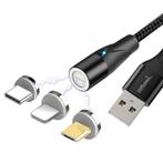 DrPhone 3-in-1 Lightning/Micro USB/Type-C 360 Magnetische 3A, Verzenden, Nieuw
