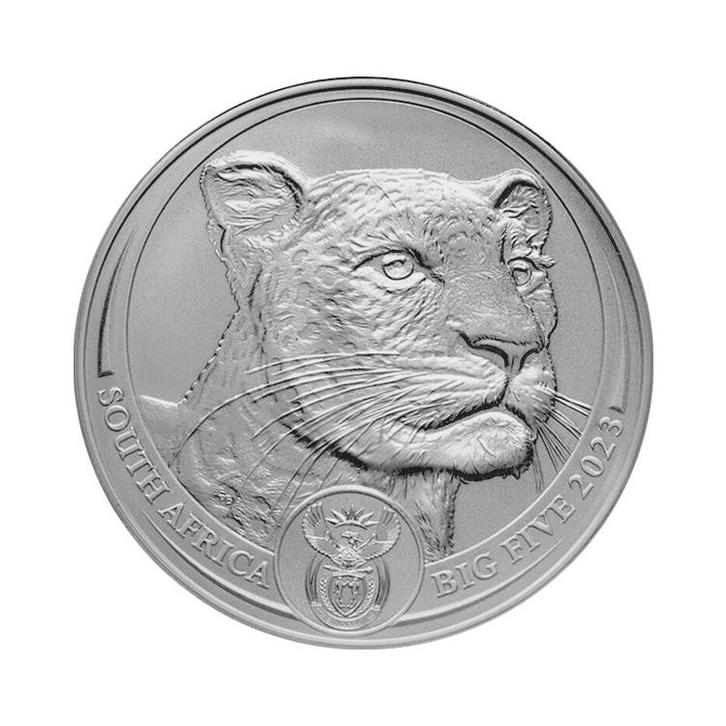 Zilveren munt Big Five luipaard 2023 1 troy ounce, Postzegels en Munten, Edelmetalen en Baren, Verzenden