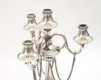 Twee vierlichts kandelabers, Holland, Voorschoten, 1877, Zilver