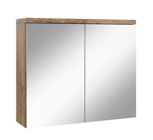 Badkamerkast Toledo 80 x 20 x 60 cm Bruin Eiken Spiegelkast, Huis en Inrichting, Badkamer | Badkamermeubels, Nieuw, Spiegelkast