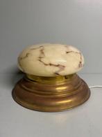 Lamp - Vintage Art Deco Tafellamp met Marmergemarerd Glas -