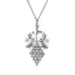 18 Krt. witgouden hanger van een tros druiven met diamant..., Ophalen of Verzenden, Gebruikt, Goud, Overige merken