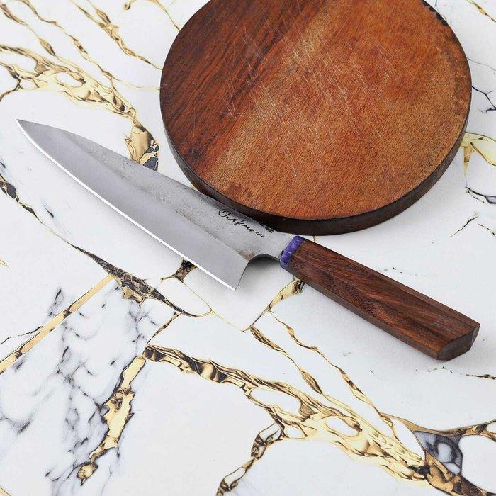 Keukenmes - R672 - Olive - Italië - chefs Gyuto mes, Antiek en Kunst, Antiek | Keukenbenodigdheden