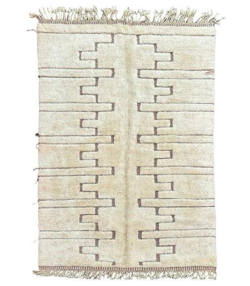 Modern wit Marokkaans Beni Ourain wollen tapijt 180x280 cm -, Huis en Inrichting, Stoffering | Tapijten en Kleden