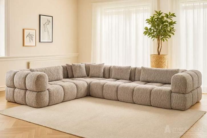 Loungebank Pijnacker - u-banken, Huis en Inrichting, Banken | Sofa's en Chaises Longues, Nieuw, Stof