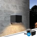 Solar LED wandlamp Sven recht - Voordeelset van 2, Tuin en Terras, Buitenverlichting, Nieuw, Minder dan 50 watt, Led, Zonne-energie