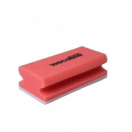 Wecoline schuurspons met handgreep rood/wit - PER STUK, Huis en Inrichting, Schoonmaakartikelen, Verzenden