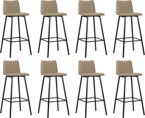 Set van 8 Taupe leren industriële barkrukken - Hermes Leer M, Huis en Inrichting, Stoelen, Vijf, Zes of meer stoelen, Overige kleuren