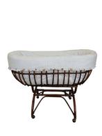 Bed - Vintage rieten wieg met luifel - Hout - Kindermand van, Antiek en Kunst, Curiosa en Brocante