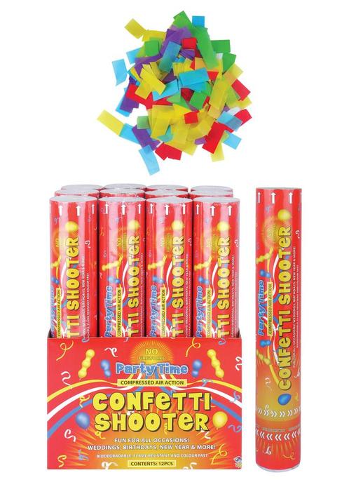 Confetti Shooter multicolour 30cm, Hobby en Vrije tijd, Feestartikelen, Feestartikel, Nieuw, Verzenden