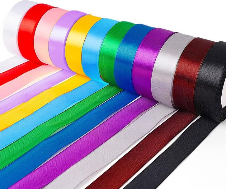 Allerion Satijnen Linten Set – 12 Verschillende Kleuren –, Hobby en Vrije tijd, Knutselen, Nieuw, Ophalen of Verzenden