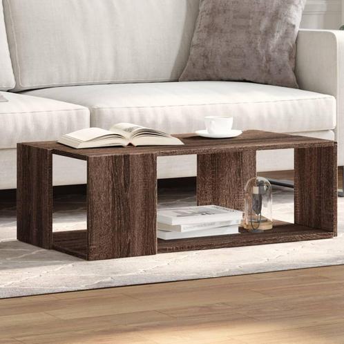 vidaXL Salontafel 89,5x48x30 cm bewerkt hout bruin, Huis en Inrichting, Tafels | Salontafels, 50 tot 100 cm, Nieuw, Overige houtsoorten