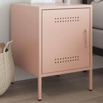 vidaXL Nachtkastje 36x39x50,5 cm staal roze, Minder dan 45 cm, Nieuw, Minder dan 55 cm, Verzenden