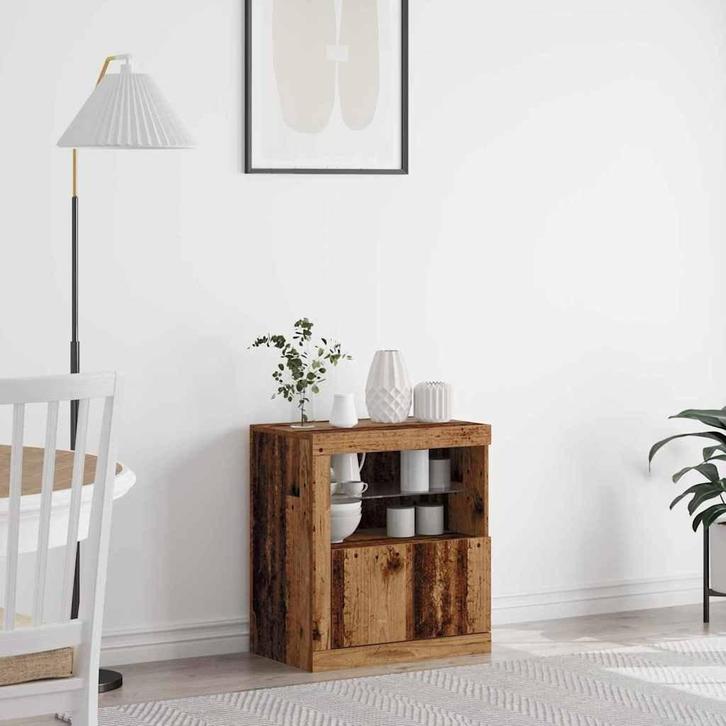 Bewerkt Hout Dressoir Bruin | Tweedekansje | Stijlvol & V..., Huis en Inrichting, Kasten | Dressoirs, 50 tot 100 cm, 25 tot 50 cm