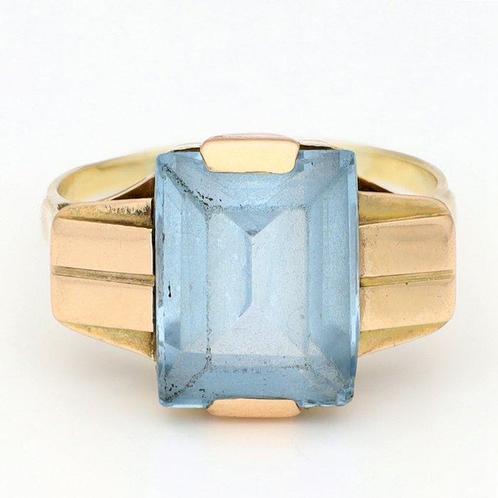 Ring - 18 karaat Geel goud - 5.53ct. tw. Topaas, Sieraden, Tassen en Uiterlijk, Ringen