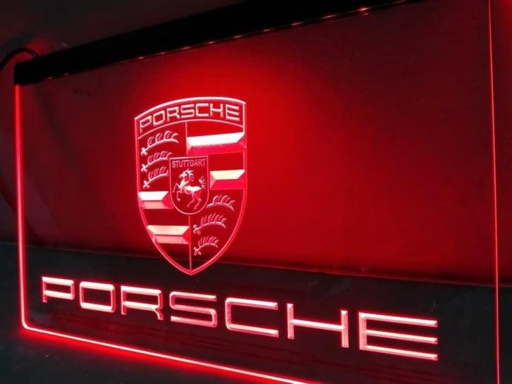 Porsche neon bord lamp LED  verlichting reclame lichtbak #1, Verzamelen, Merken en Reclamevoorwerpen, Nieuw, Verzenden