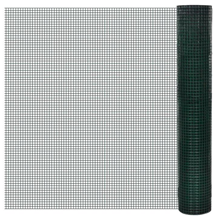 vidaXL Kippengaas 1x25 m gegalvaniseerd staal groen, Tuin en Terras, Schuttingen, Nieuw, IJzer, 1 tot 2 meter, Verzenden