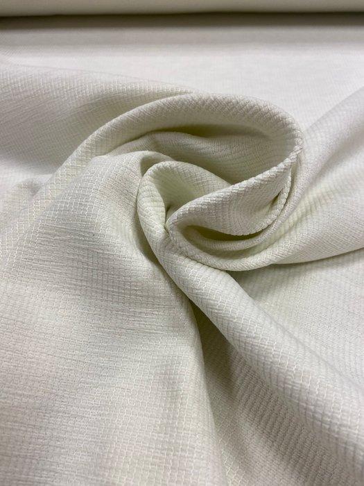 Stof met perzikkleur, ribstructuur, roomwit. - Meubelstof -, Antiek en Kunst, Antiek | Kleden en Textiel