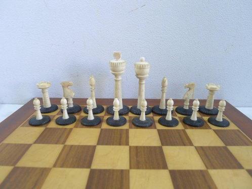Antique jeu déchecs chess set os route indes to britaniques, Antiek en Kunst, Curiosa en Brocante