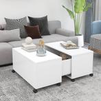 vidaXL Salontafel 75x75x38 cm bewerkt hout wit, Huis en Inrichting, Tafels | Salontafels, 50 tot 100 cm, Verzenden, Nieuw, 50 tot 100 cm
