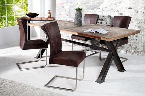 Sledestoel SAMSON donker koffie roestvrijstalen frame met, Huis en Inrichting, Stoelen, Ophalen of Verzenden