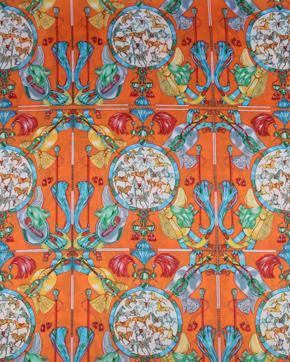 Design Zijdelook Fantasy Oranje, Hobby en Vrije tijd, Stoffen en Lappen, Oranje, Nieuw