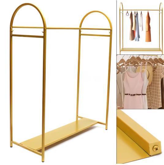 Gouden Vrijstaand Kledingrek met Plank – Stabiel en Stijlvol, Kleding | Dames, Kledingrekken, Nieuw, Verzenden