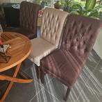 Eetkamerstoel (6) - hard hout, stof - landelijke Stoelen