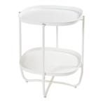 Tuintafel Sandefjord bijzettafel metaal 57,5x46x46cm wit [en, Verzenden, Nieuw