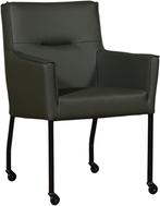 Donkergroene leren moderne eetkamerstoel - Toledo Leer Verde, Huis en Inrichting, Stoelen, Overige kleuren, Nieuw, Leer, Ophalen of Verzenden