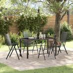 vidaXL 5-delige Tuin Eetset in Anthraciet Staal, Verzenden, Nieuw
