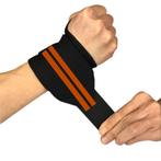 Fitness / Crossfit Polsband - 2 stuks - Oranje / Zwart -, Sport en Fitness, Nieuw, Verzenden