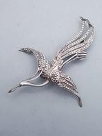 Zilver, Grote Art Deco, Vogel - Broche - + Markasieten., Antiek en Kunst