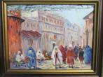 Bruno Retaux (1947) - Rue à Marrakech, Maroc