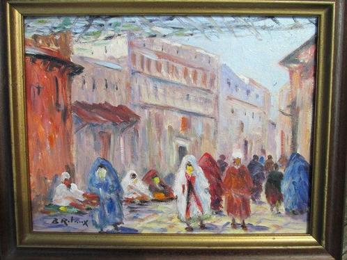 Bruno Retaux (1947) - Rue à Marrakech, Maroc, Antiek en Kunst, Kunst | Schilderijen | Klassiek