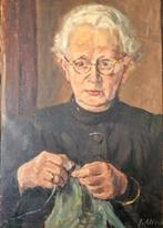 Jan Altink (1885-1971) - Portret breiende vrouw, Antiek en Kunst