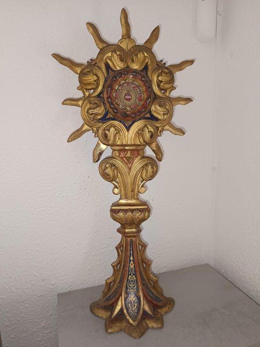 Reliekhouder - Hout, Metaal - 1750-1800 - Custodia 18e eeuw, Antiek en Kunst, Kunst | Niet-Westerse kunst