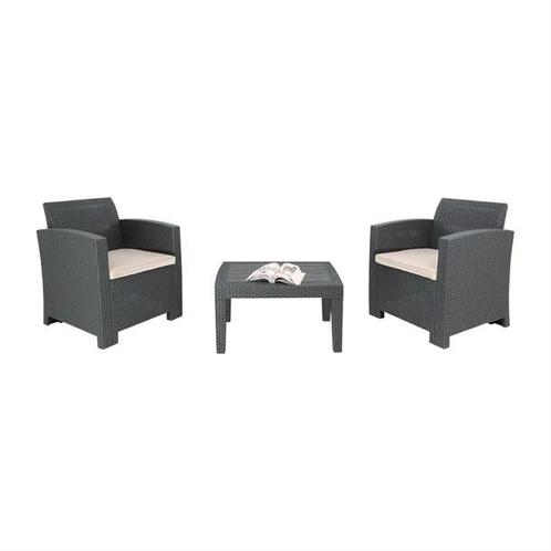 PP fauteuil en tafel rieten set | Grijs | 75,5(h) x 65,7(..., Zakelijke goederen, Horeca | Keukenapparatuur, Verzenden